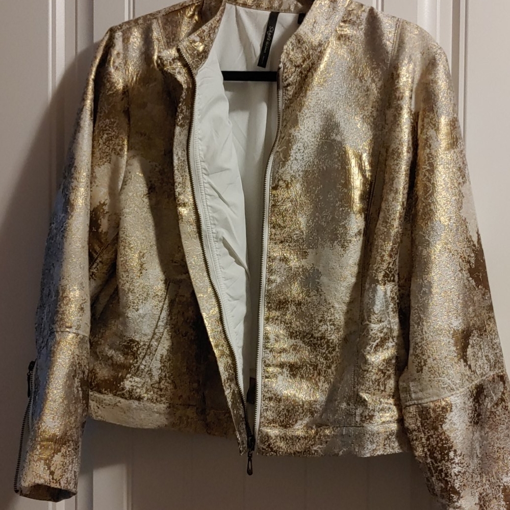 Gold waist zipper jacket - Picture 3 of 4